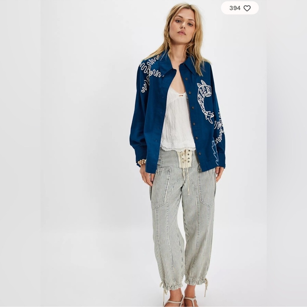 NWT Free People Tidal Stitch Shirt